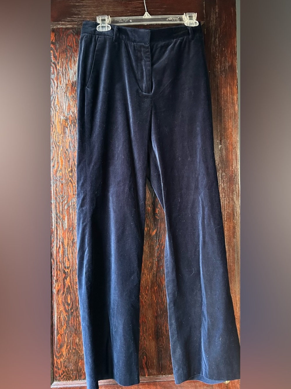 J. McLaughlin Wide Leg Velvet Pants Blue High Waist Quiet Luxury